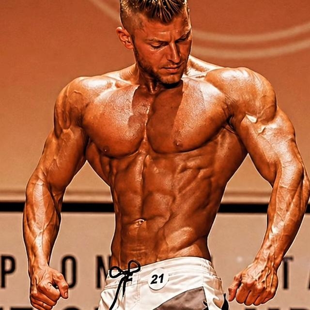 Luka, coach bodybuilding, sul palco durante una competizione
